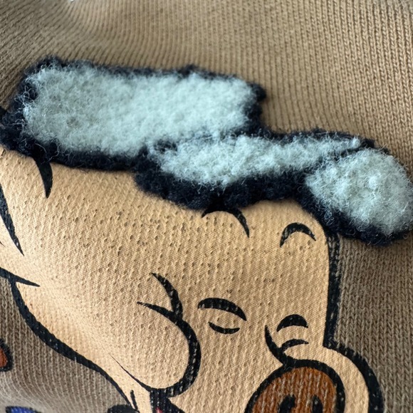 Disney Three Little Pigs Graphic Hoodie Brown‎ Pullover Sweatshirt Size M - Picture 7 of 8